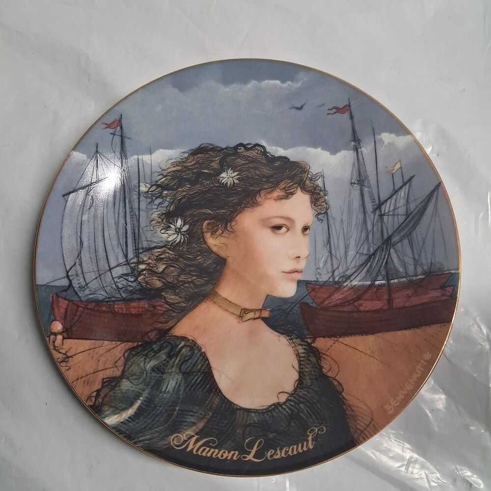 1986 Le Porcellane Fontana dei Medici Manon Lescaut Riccardo Benvenuti Plate COA